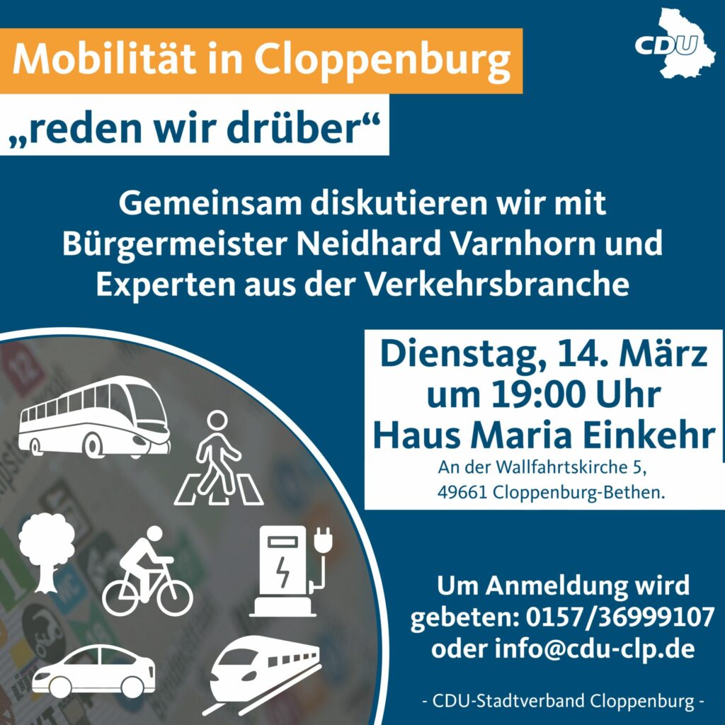 Veranstaltungshinweis: Mobilität in Cloppenburg am 14.3.