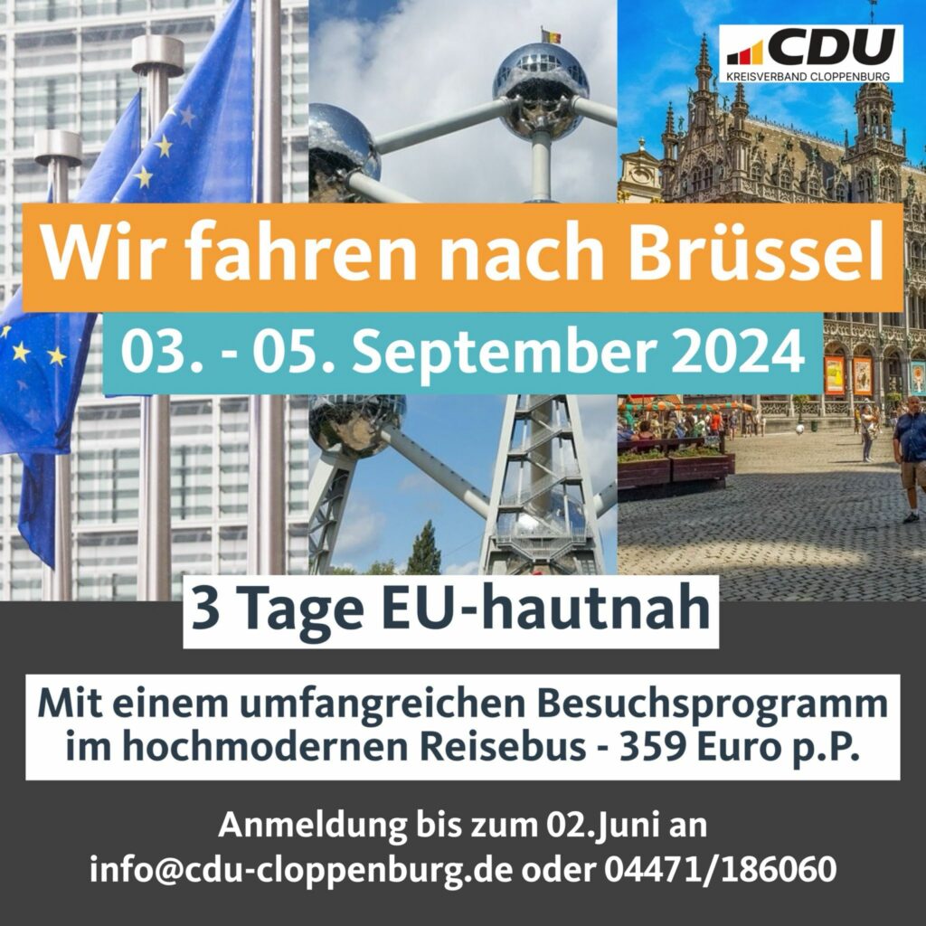 AUSGEBUCHT: Brüsselfahrt – 3 Tage EU hautnah erleben vom 3.-5.9.2024