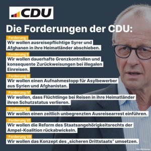 “Es reicht!” – Vorschläge von CDU-Chef Friedrich Merz zur Flüchtlings- und Asylpolitik