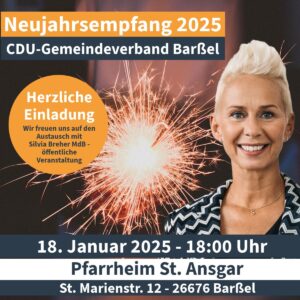 CDU Barßel: Neujahrsempfang mit Silvia Breher 18.1.