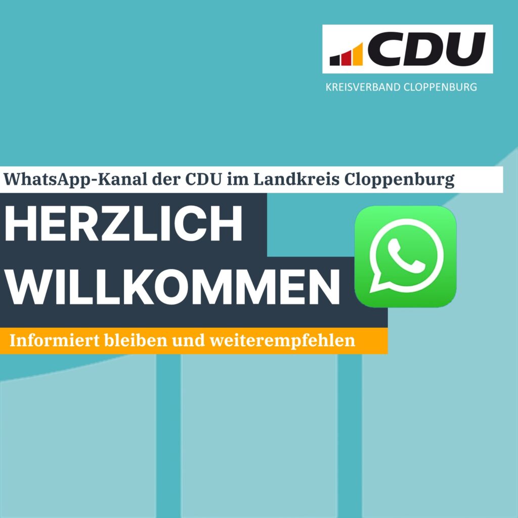 Neuer WhatsApp-Kanal: CDU im Kreis Cloppenburg – Jetzt abonnieren!